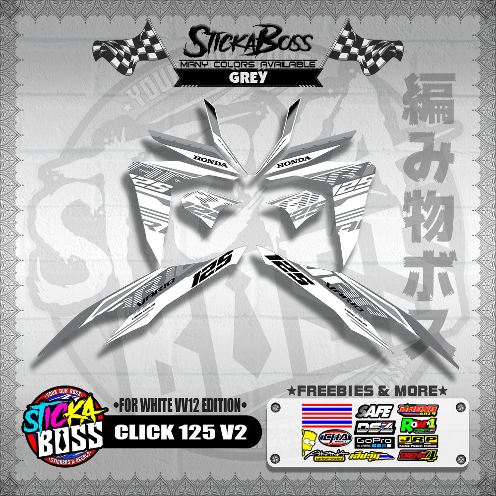 CLICK 125 V2 DECALS ( FOR WHITE VV12 EDITION )【WITH FREEBIES】