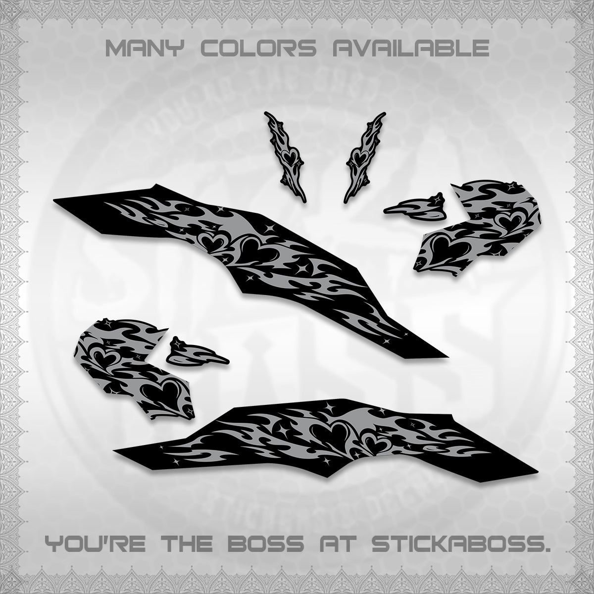 CLICK 125 V3 DECALS (2026 TRIBAL HEART DESIGN) STICKER KITS BY STICKABOSS