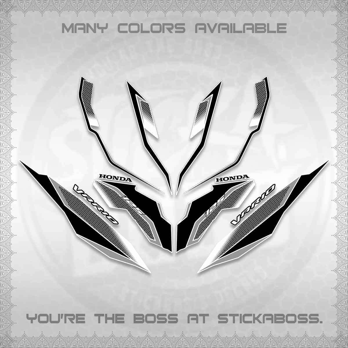 CLICK 125 V3 VARIO DECALS (2026 INDO HONEYCOMB DESIGN) STICKER DECALS By STICKABOSS (Copy)