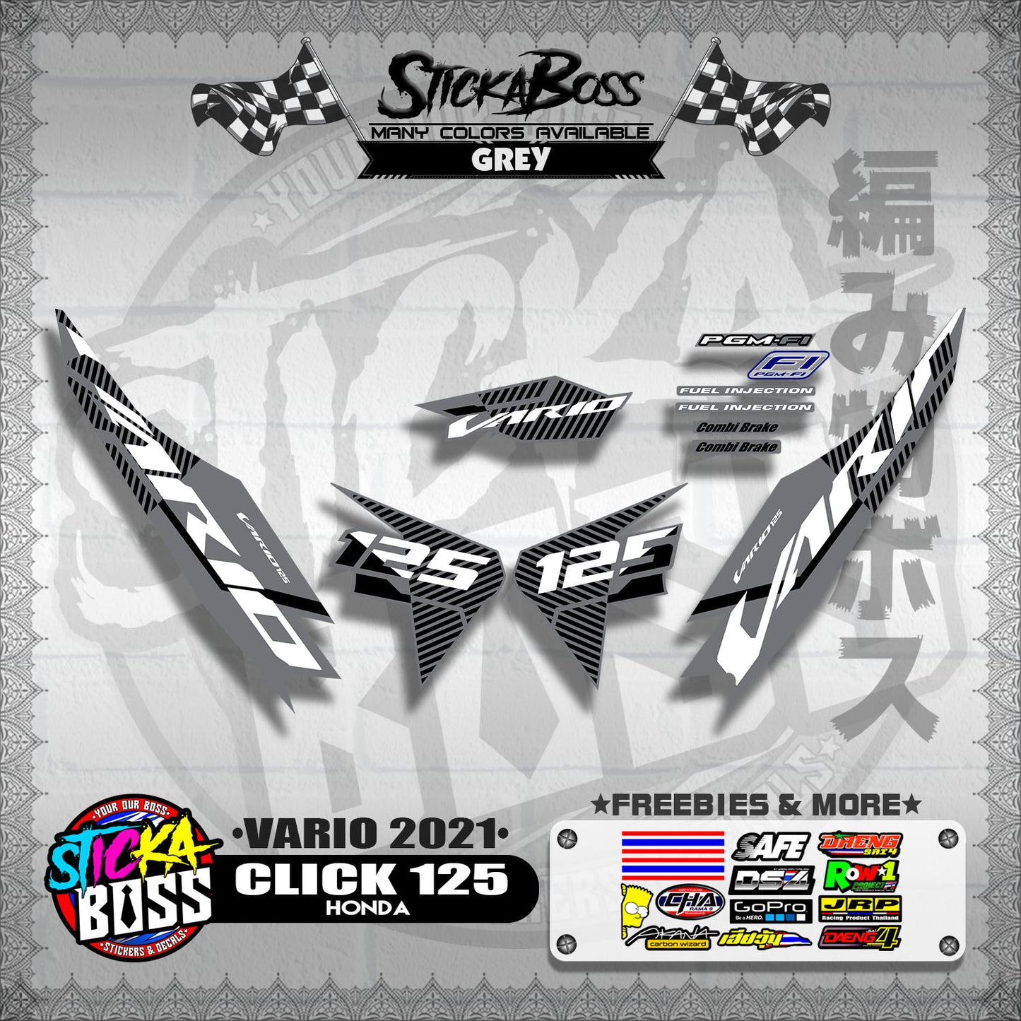 CLICK 125 V2 DECALS ( VARIO 2021 )【WITH FREEBIES】