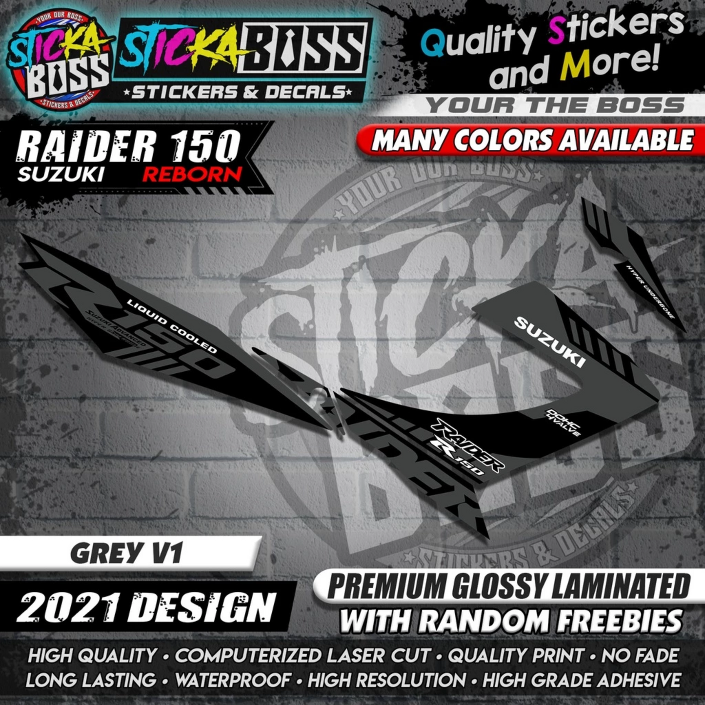 Suzuki Raider 150 Reborn Stock Decals ( 2021 Design )【WITH FREEBIES】