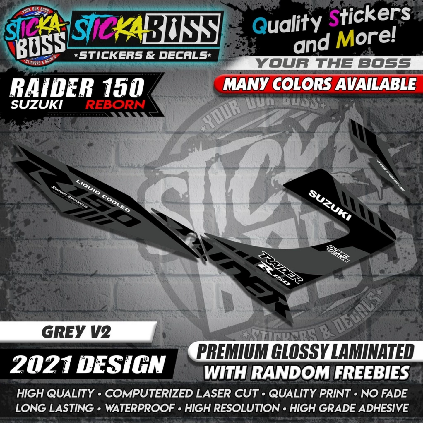 Suzuki Raider 150 Reborn Stock Decals ( 2021 Design )【WITH FREEBIES】