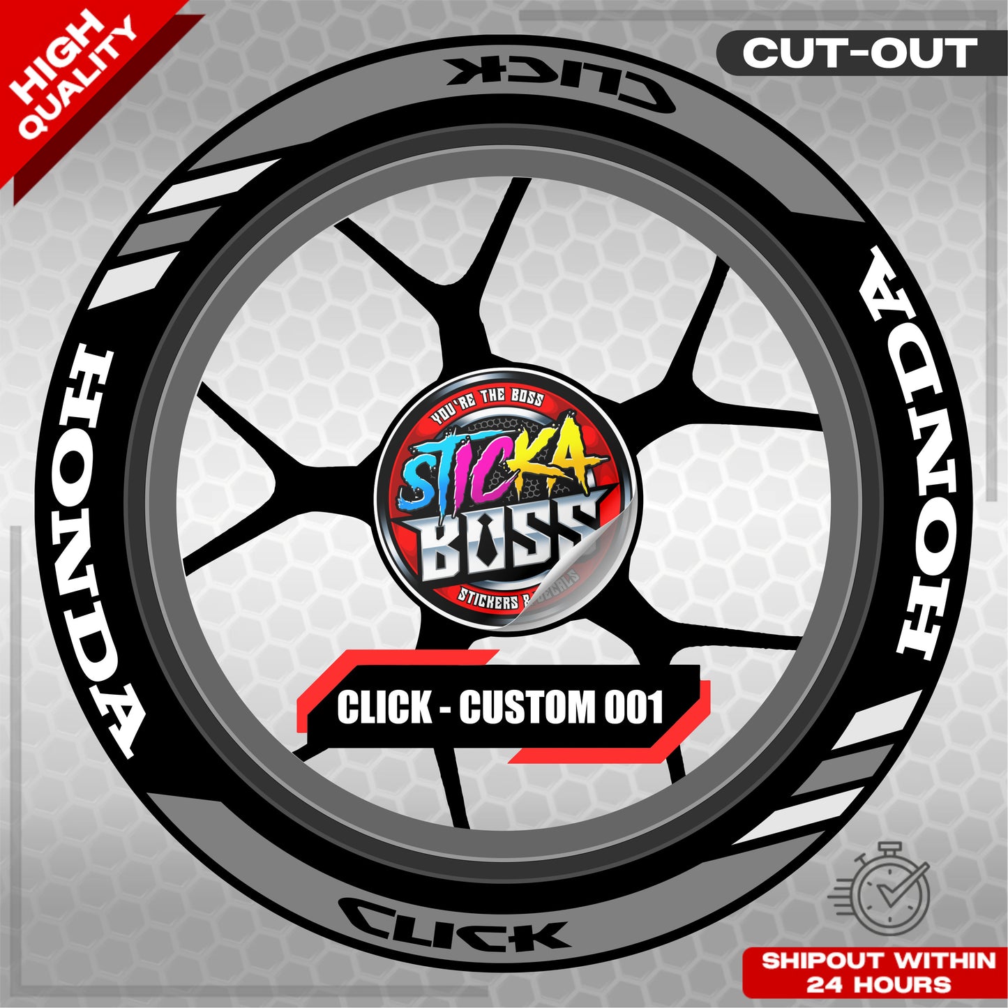 CLICK 125  150 160 MAGS STICKER SET  ( 2 MAGS ) - CUSTOM 001 | VINYL WATERPROOF CUT-OUT DECALS
