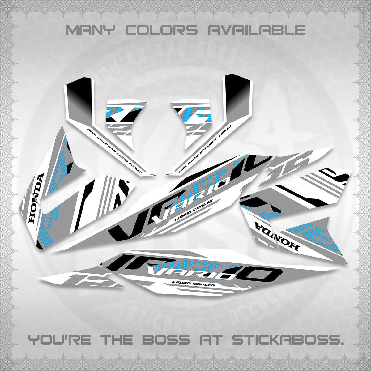 CLICK 125 V4 MALAY VARIO FOR WHITE DECALS (2026 VV12 DESIGN) STICKER KITS BY STICKABOSS