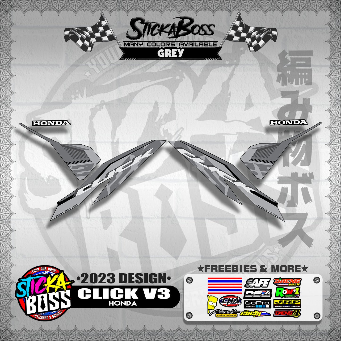 CLICK V3 DECALS ( 2023 DESIGN )【WITH FREEBIES】