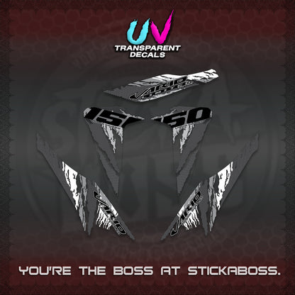 CLICK 150 V2 VARIO UV TRANSPARENT DECALS (2022 SPECIAL SPLASH DESIGN) STICKER KITS BY STICKABOSS