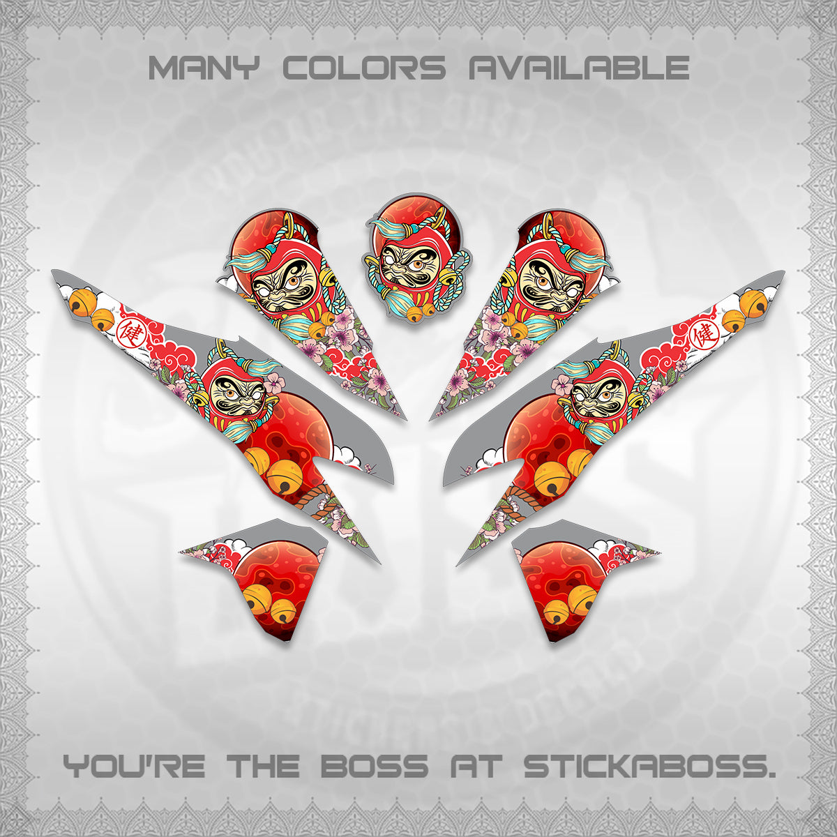 CLICK 125 V2 VARIO DECALS (DARUMA CLOUDS DESIGN) STICKER DECALS By STICKABOSS (Copy)