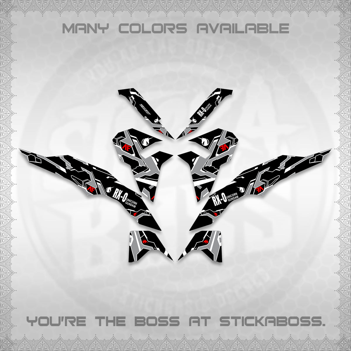 CLICK V3 VARIO DECALS (UNICORN GUNDAM DESIGN) STICKER DECALS By STICKABOSS