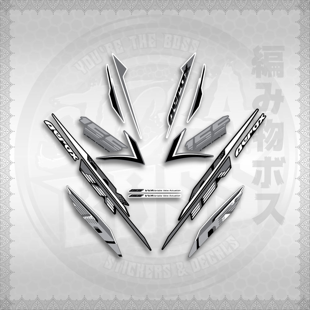 STICKER DECALS for AEROX 155 V2 (AV2NESPGR) By STICKABOSS (SOFIE LAMINATED WATERPROOF)