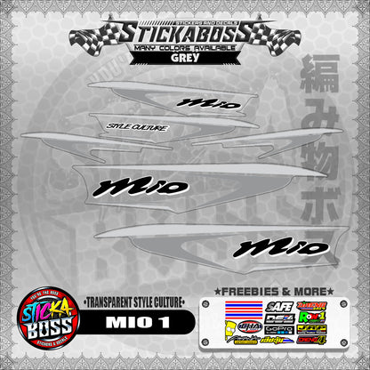 【PREMIUM UV PRINT】TRANSPARENT MIO 1 STICKER DECALS ( STYLE CULTURE )【WITH FREEBIES】