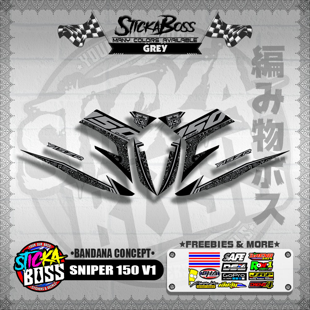 SNIPER 150 V1 DECALS ( BANDANA CONCEPT )【WITH FREEBIES】
