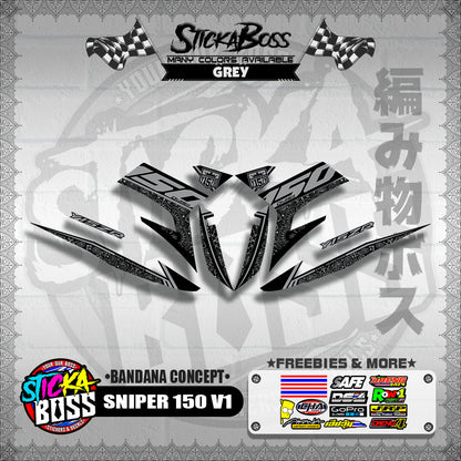 SNIPER 150 V1 DECALS ( BANDANA CONCEPT )【WITH FREEBIES】