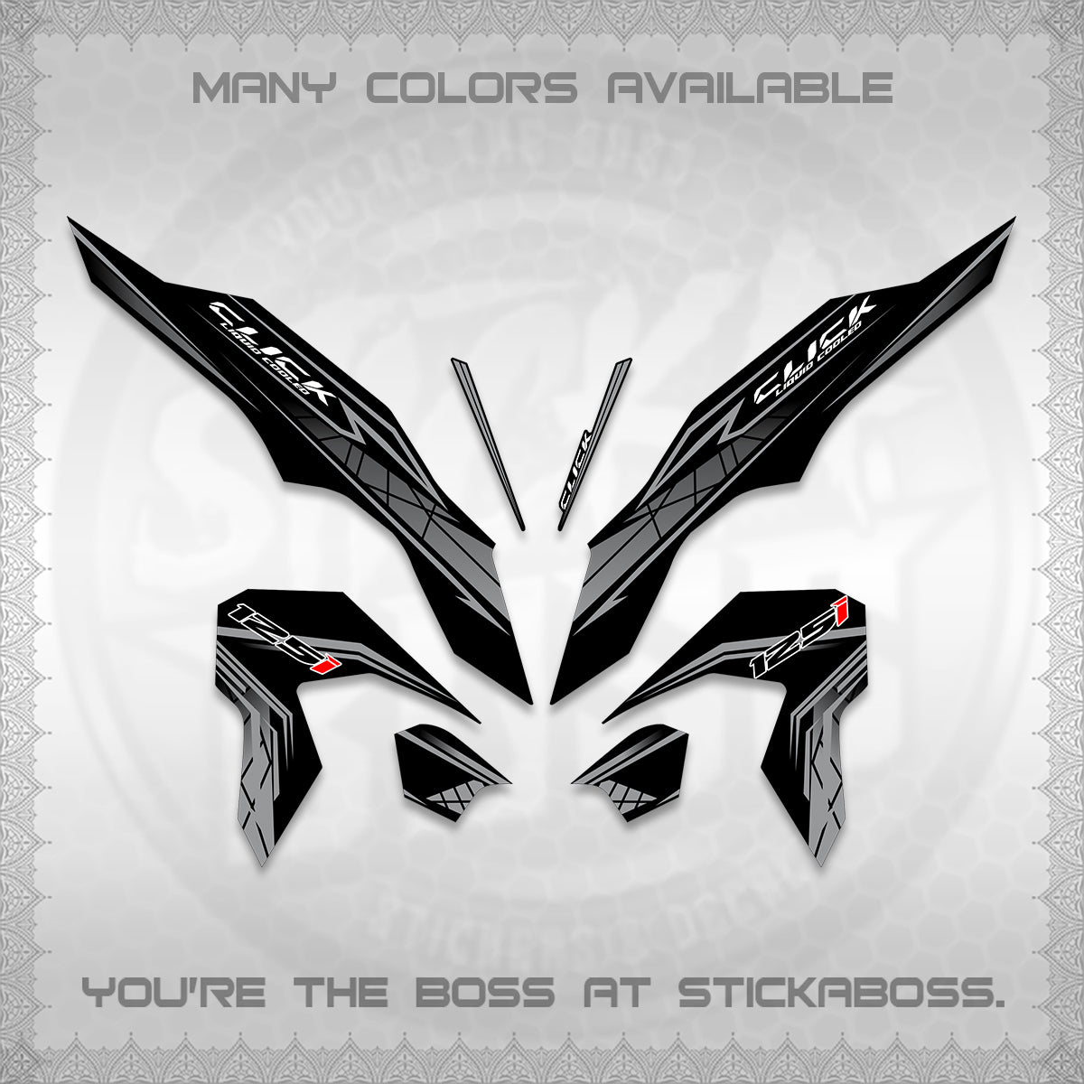 CLICK 125 V3 DECALS (2023 SIMPLE STRIPE DESIGN) STICKER DECALS By STICKABOSS