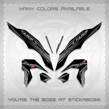 CLICK 125 V3 DECALS (2023 SIMPLE STRIPE DESIGN) STICKER DECALS By STICKABOSS