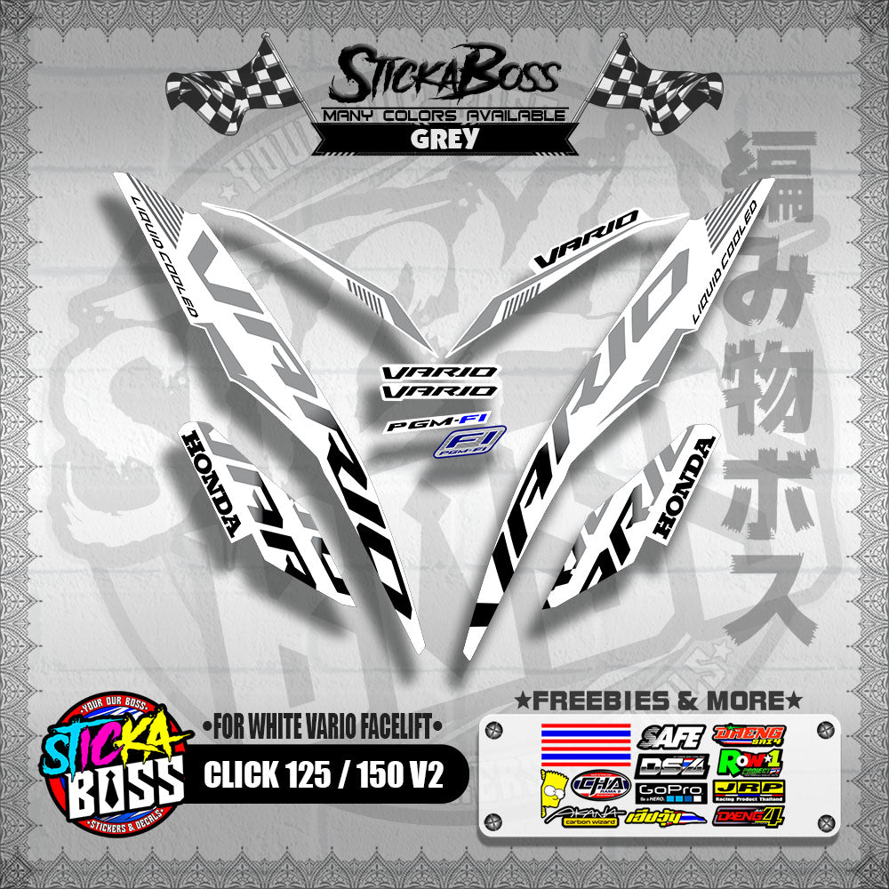 CLICK 125 / 150 V2 DECALS ( FOR WHITE VARIO FACELIFT )【WITH FREEBIES】