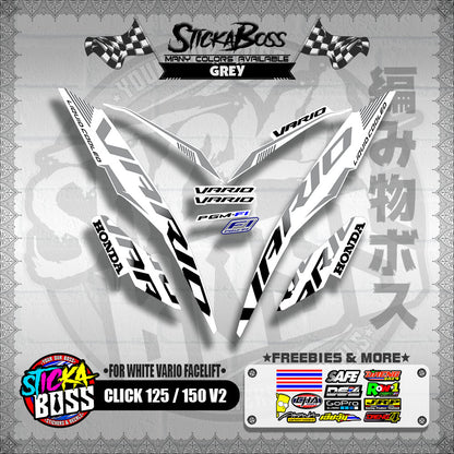 CLICK 125 / 150 V2 DECALS ( FOR WHITE VARIO FACELIFT )【WITH FREEBIES】