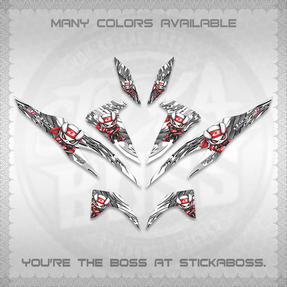 CLICK 125 V2 FOR WHITE DECALS (2026 NEW RCB 2.0 DESIGN) STICKER KITS BY STICKABOSS