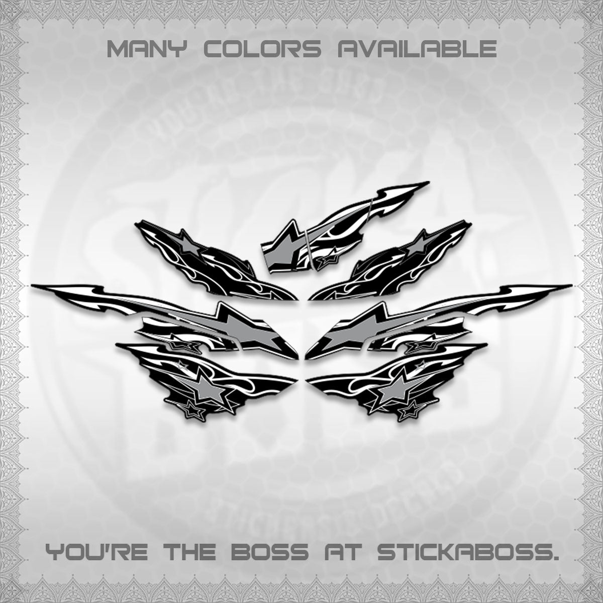 AEROX  V3 INDO DECALS (0005 RISING STAR)STICKER DECALS By STICKABOSS