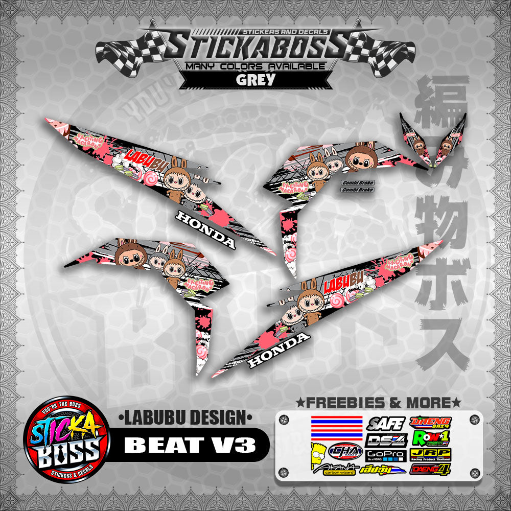 BEAT V3 STICKER DECALS ( LABUBU DESIGN )【WITH FREEBIES】