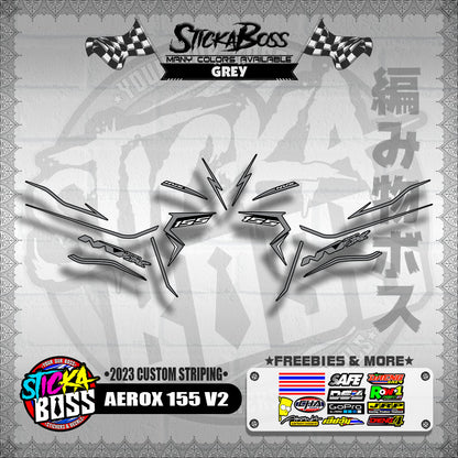 AEROX 155 V2 DECALS ( 2023 CUSTOM STRIPING )【WITH FREEBIES】