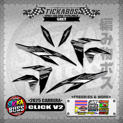 CLICK V2 STICKER DECALS ( 2025 CARRERA )【WITH FREEBIES】