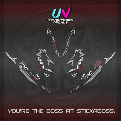 CLICK V4 UV TRANSPARENT DECALS (2026 TRC RACING DESIGN)STICKER KITS By STICKABOSS