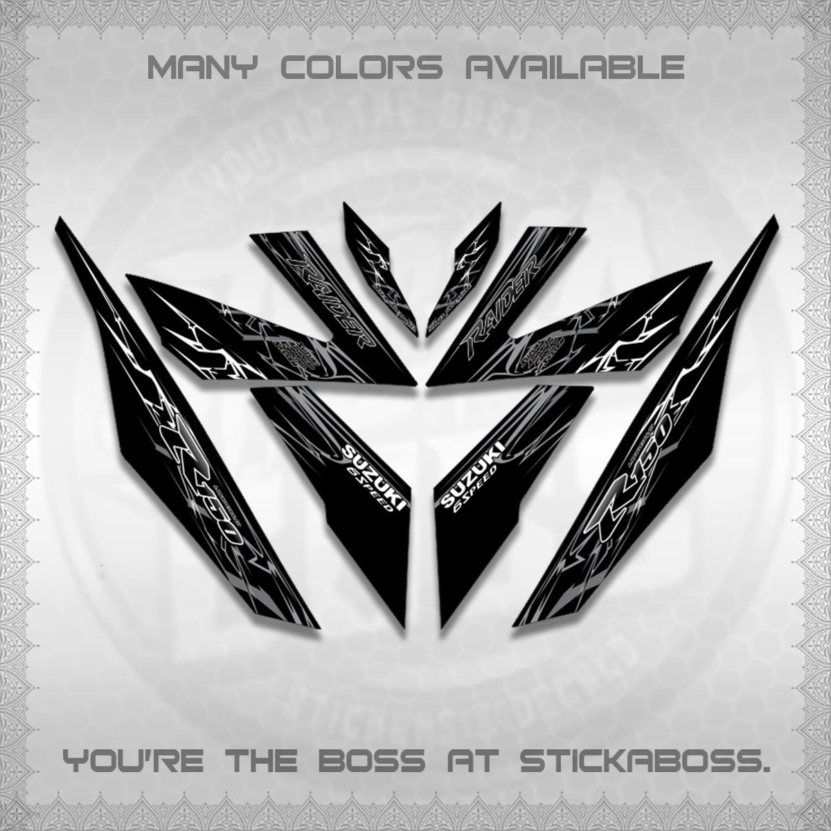 RAIDER 150 Fi DECALS (2026 CUSTOM LIGHTNING)STICKER DECALS By STICKABOSS