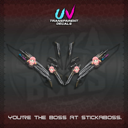 【PREMIUM UV PRINT】TRANSPARENT CLICK V3   DECALS (ANYA MOTIF DESIGN)STICKER DECALS By STICKABOSS