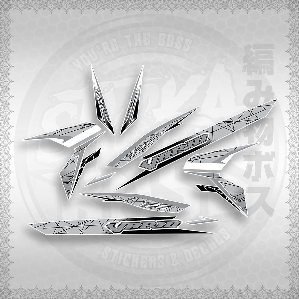 STICKER DECALS for CLICK 125 V3 (CV3VASTTEDEFOWH) By STICKABOSS (SOFIE LAMINATED WATERPROOF)