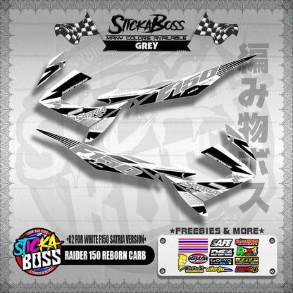 RAIDER 150 REBORN CARB DECALS ( 02 FOR WHITE F150 SATRIA VERSION )【WITH FREEBIES】