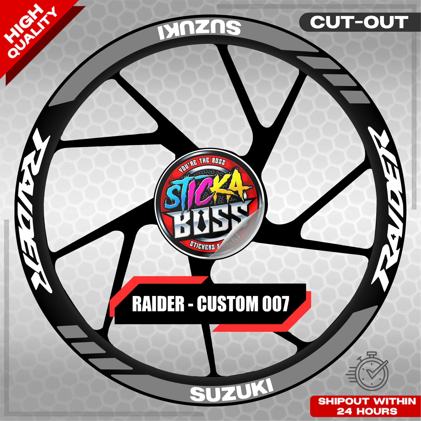 RAIDER R150 MAGS STICKER SET ( 2 MAGS ) - CUSTOM 007 | VINYL WATERPROOF CUT-OUT DECALS
