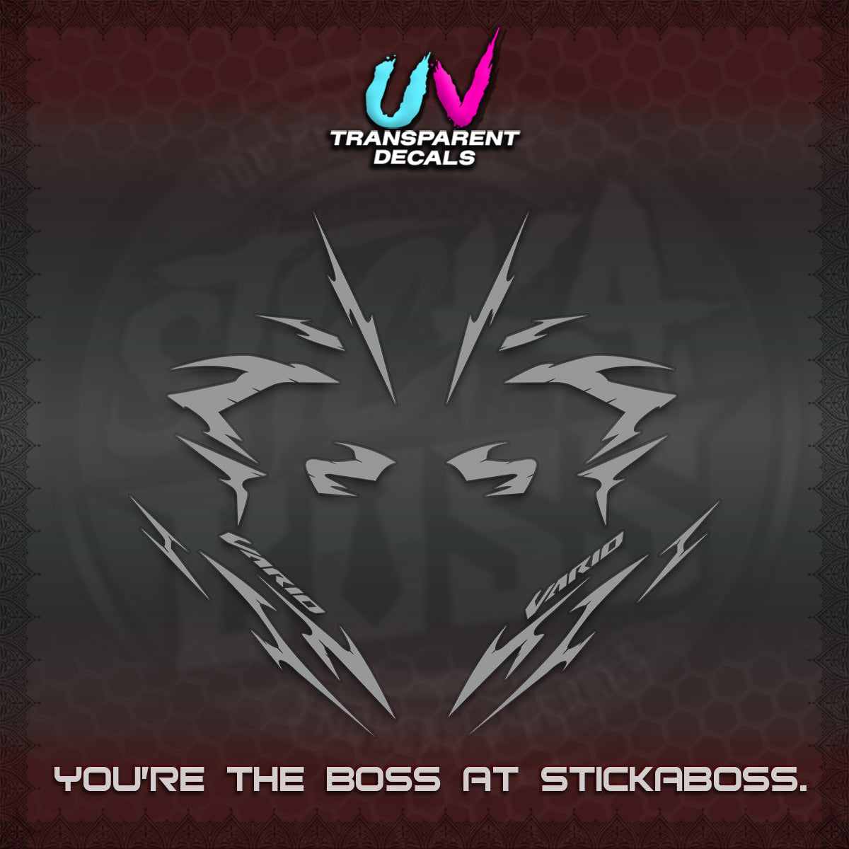 CLICK V3 UV TRANSPARENT DECALS (2026 VARIO NEW STRIPES) STICKER KITS BY STICKABOSS