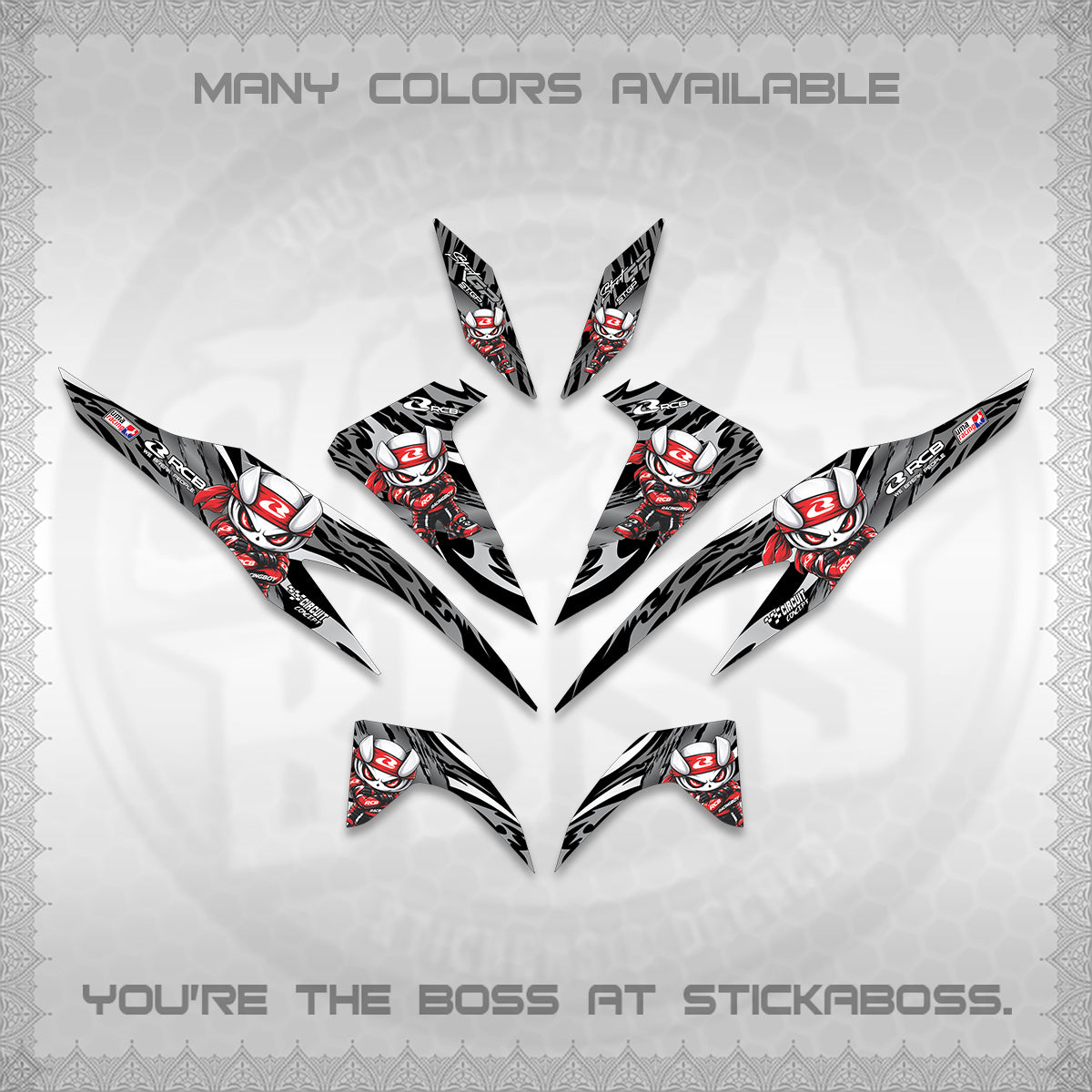 CLICK 125 V2 DECALS (2026 NEW RCB 2.0 DESIGN) STICKER KITS BY STICKABOSS