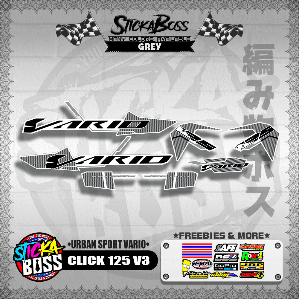 CLICK 125 V3 DECALS ( URBAN SPORT VARIO )【WITH FREEBIES】