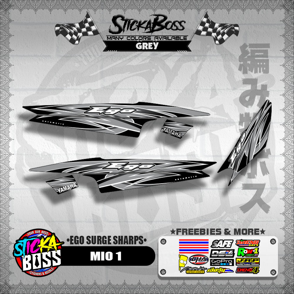 MIO 1 DECALS ( EGO SURGE SHARPS ) [ PREMIUM GLOSSY LAMINATED ]【WITH FREEBIES】