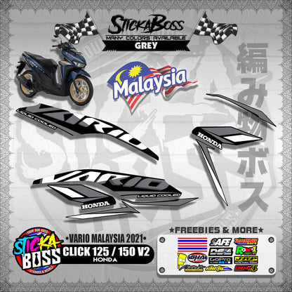 CLICK 125 / 150 V2 MALAYSIAN DECALS ( VARIO MALAYSIA 2021 )【WITH FREEBIES】