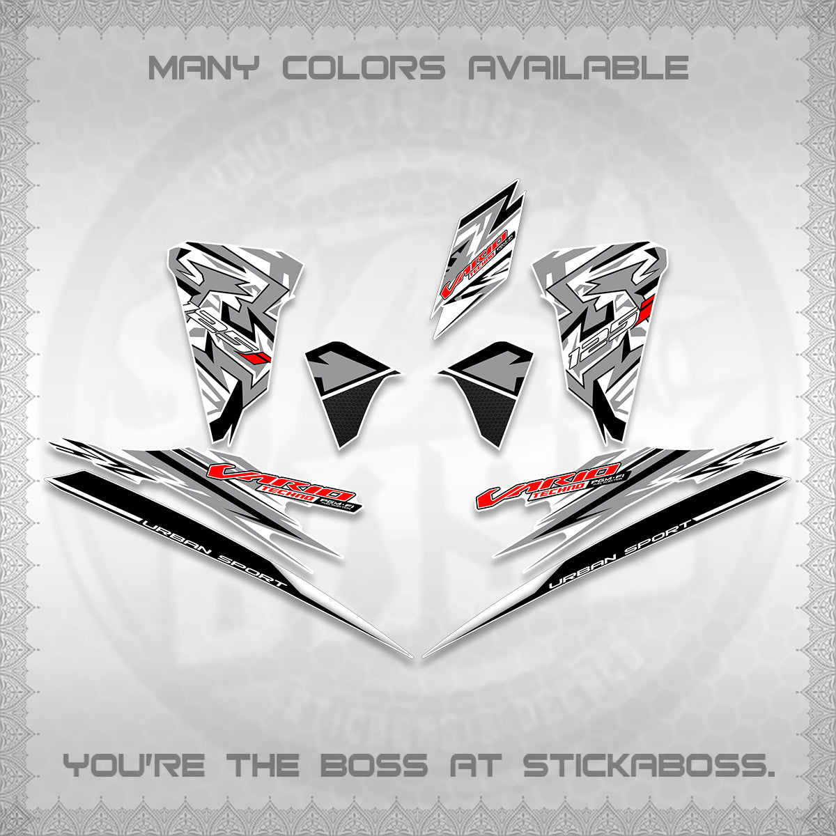 CLICK 125 V2 FOR WHITE INDO-MALAY VARIO DECALS (2026 CUSTOM V001 DESIGN)STICKER DECALS By STICKABOSS