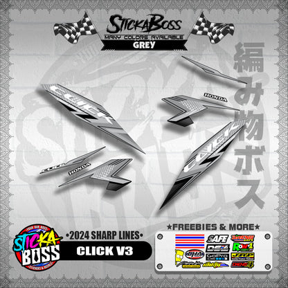 CLICK V3 DECALS ( 2024 SHARP LINES )【WITH FREEBIES】