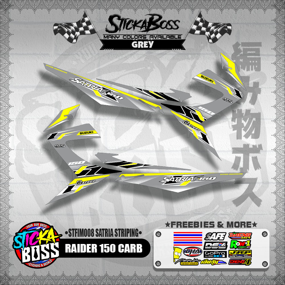 RAIDER 150 CARB DECALS ( STFIM008 SATRIA STRIPING )【WITH FREEBIES】