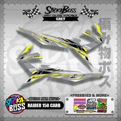 RAIDER 150 CARB DECALS ( STFIM008 SATRIA STRIPING )【WITH FREEBIES】