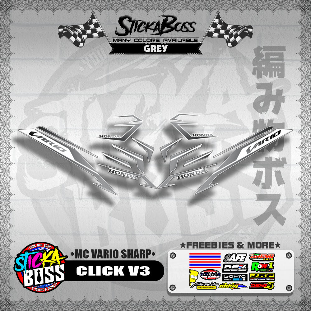 CLICK V3 DECALS ( MC VARIO SHARP ) [ PREMIUM GLOSSY LAMINATED ]【WITH FREEBIES】