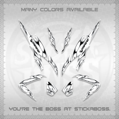 CLICK 125 V2 VARIO FOR WHITE DECALS (2026 TRIBAL LIGHTNING DESIGN) STICKER KITS BY STICKABOSS