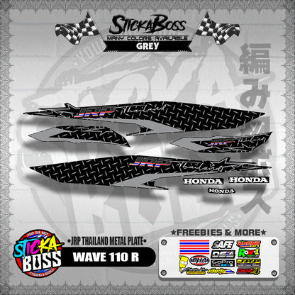 WAVE 110 R DECALS ( JRP THAILAND METAL PLATE )【WITH FREEBIES】