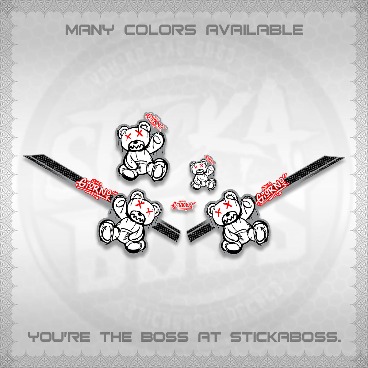 GIORNO 125 DECALS (2026 TEDDY LUX DESIGN) STICKER DECALS BY STICKABOSS