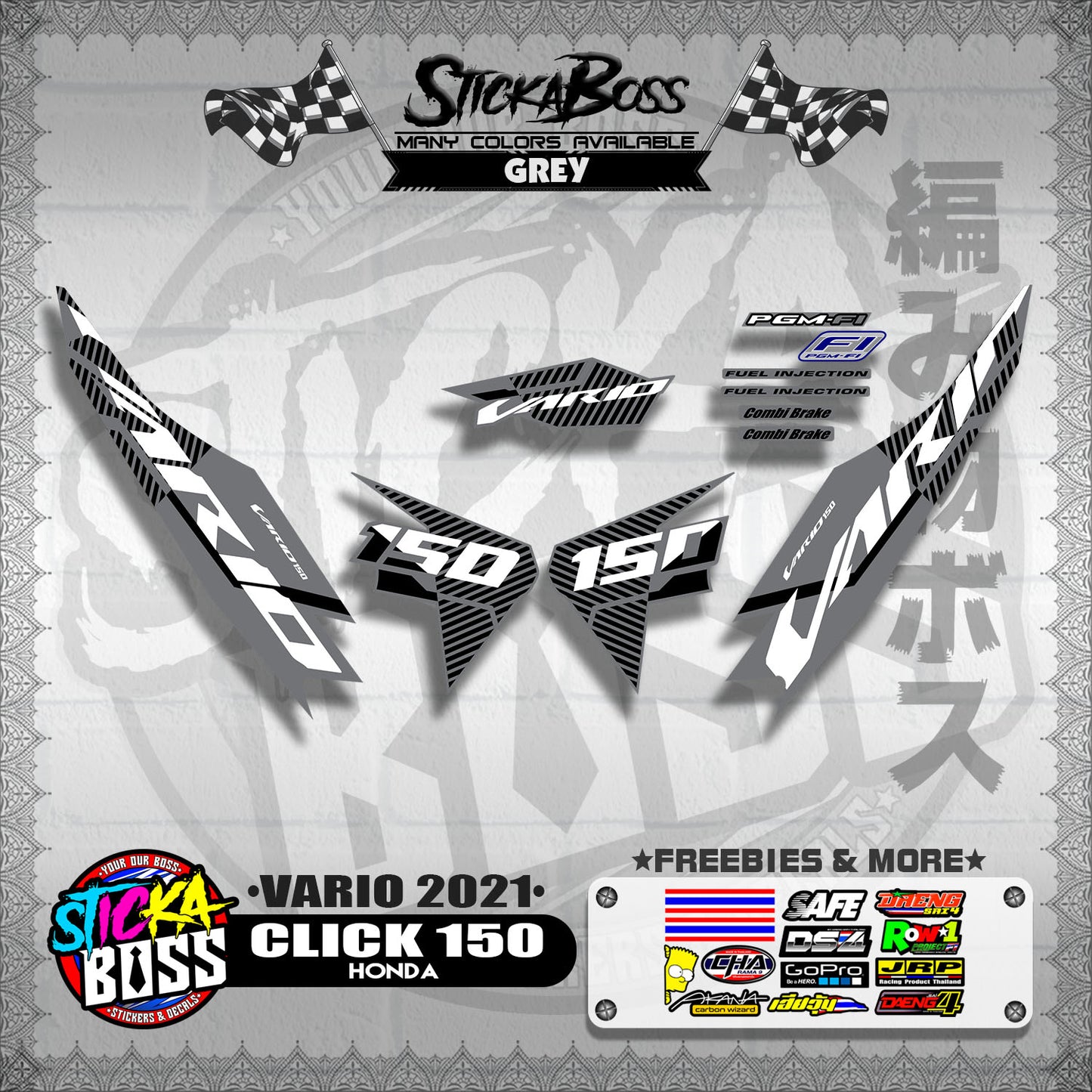 CLICK 150 V2 DECALS ( VARIO 2021 )【WITH FREEBIES】
