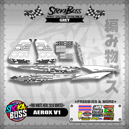 AEROX 155 V1 DECALS ( FOR WHITE NEW 2024 VORTEX )【WITH FREEBIES】