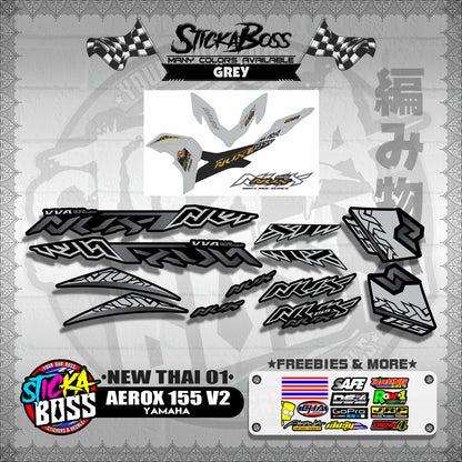 AEROX 155 V2 DECALS ( NEW THAI 01 )【WITH FREEBIES】
