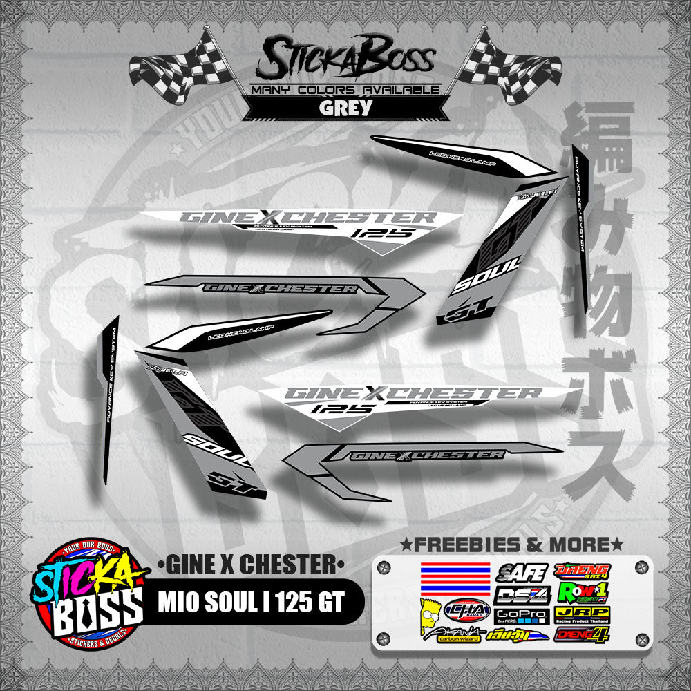 MIO SOUL I 125 GT DECALS ( GINE X CHESTER )【WITH FREEBIES】