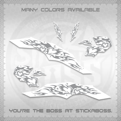 CLICK 125 V3 FOR WHITE DECALS (2026 TRIBAL HEART DESIGN) STICKER KITS BY STICKABOSS