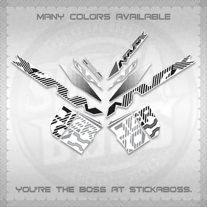 AEROX V2 NVX FOR WHITE DECALS (2024 NEW 001 DESIGN) STICKER DECALS By STICKABOSS